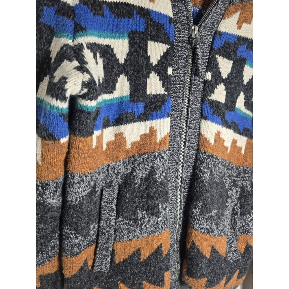 American Eagle Women’s Wool Blend Aztec Southwest Zip Knit Sweater Jacket S/P... - Picture 4 of 14